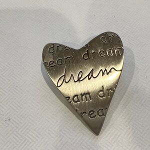 28 Vintage Silver-Tone Heart 'Dream' Brooch
